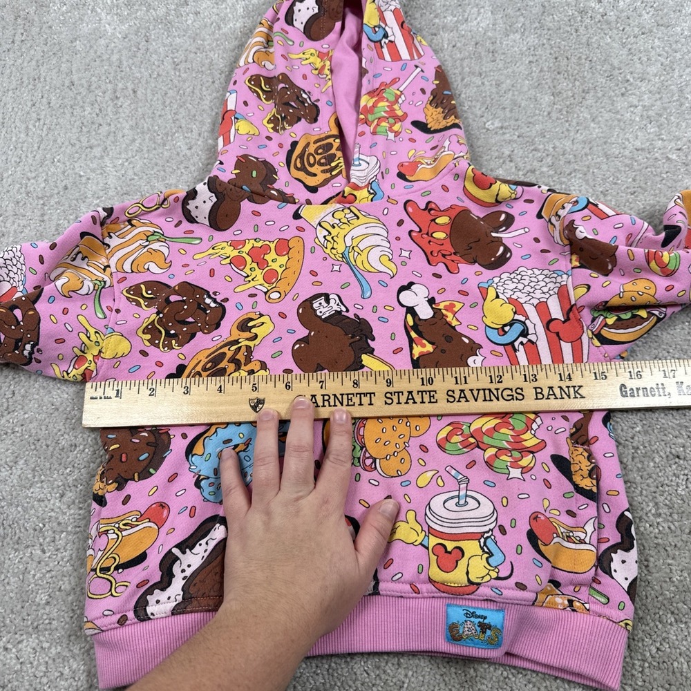 Disney Parks Hoodie Sweatshirt Kids Size 5/6 Pink Eats Collection Food - Picture 5 of 6